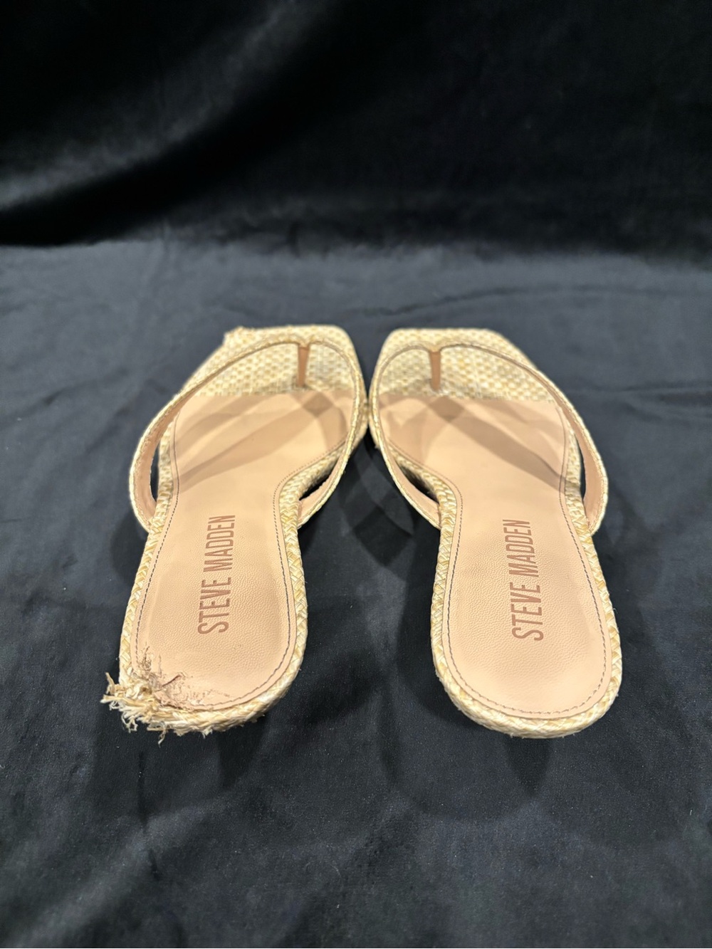 Steve Madden Woven Thong Mules in Beige - Picture 7 of 11